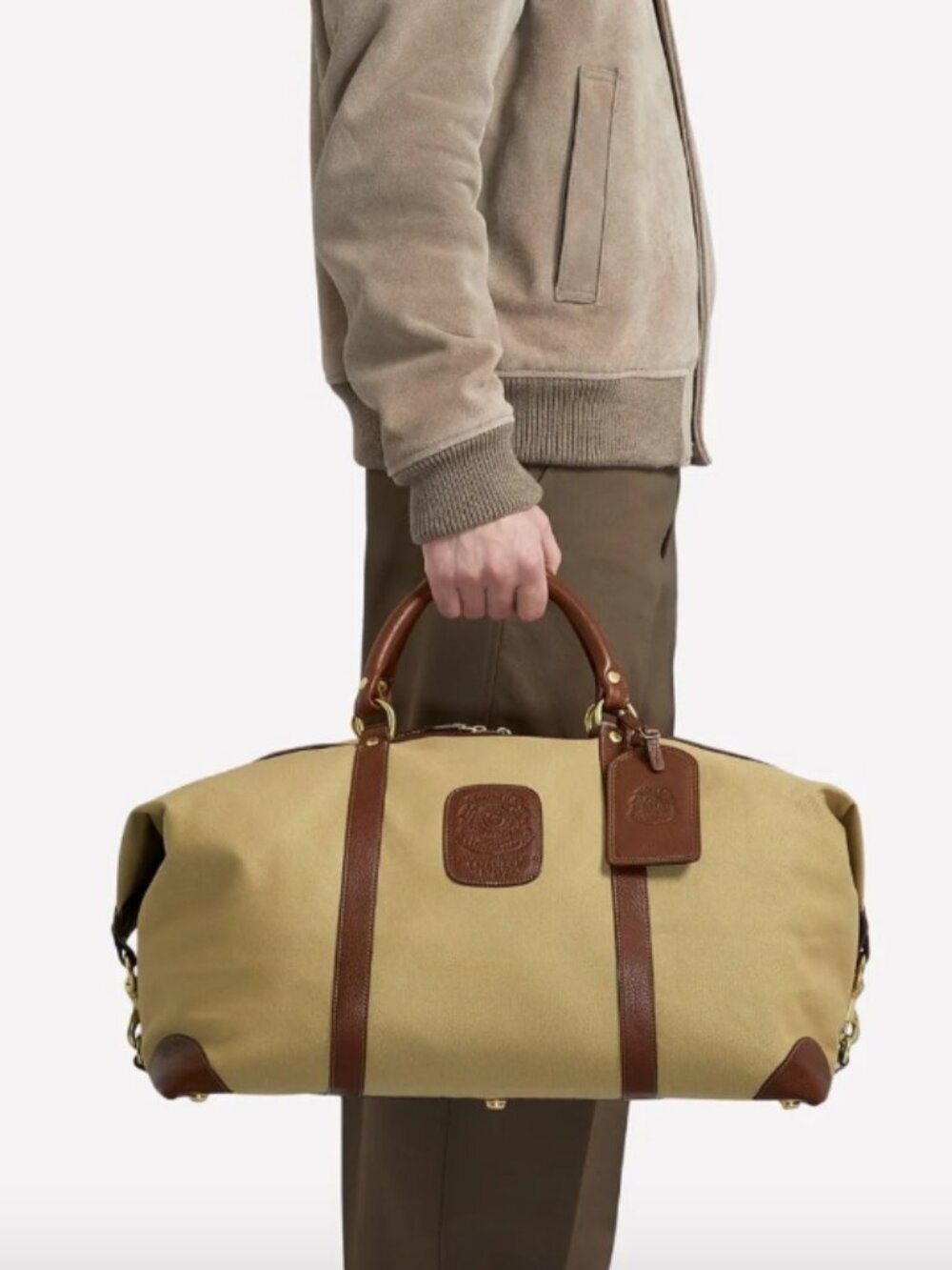 Ghurka NWOT Cavalier II No.97 khaki twill vintage chestnut leather weekender bag